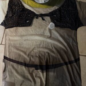 Amazon Essentials Black and Beige Lace Top